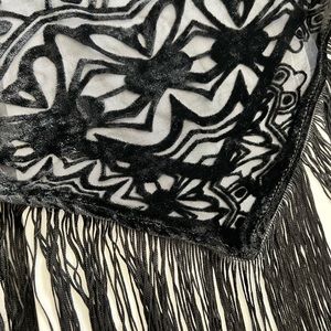 BCBGeneration Black Crushed Velvet Shawl